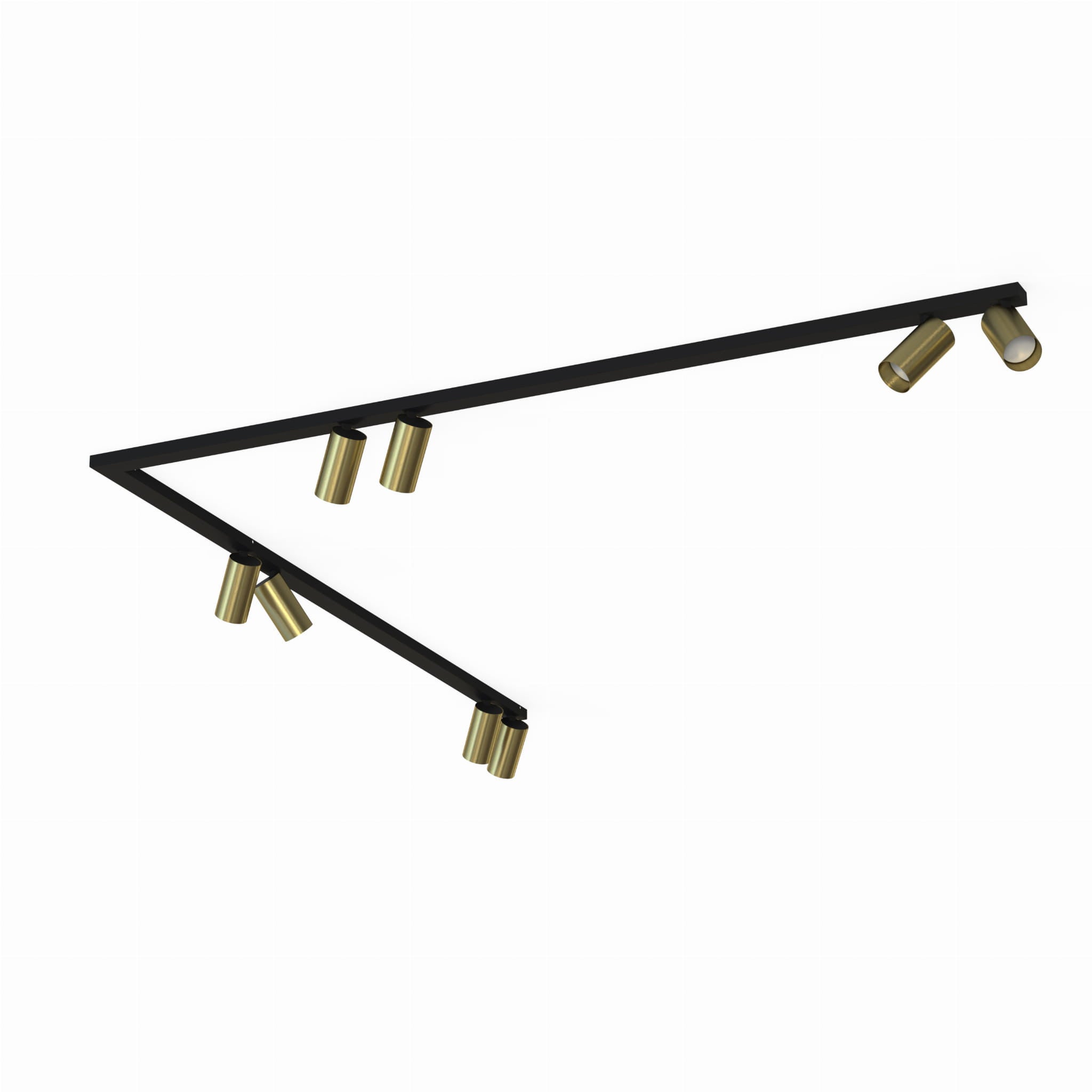 Reflektor sufitowy spot natynkowy Mono listwa mosiądz-czarny 8xGU10x10W wym: 165 x 165 cm metal Nowodvorski Lighting