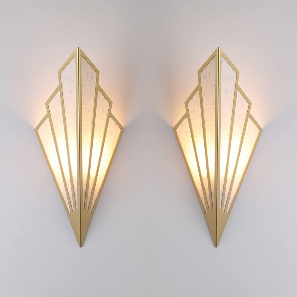 Lámparas de pared creativas, perfectas para dormitorios, pasillos o salas de estar base e14, color dorado (bombilla no incluida) (paquete de 2)