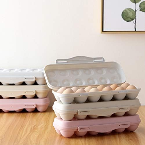 Lot de 2 boîtes à œufs avec couvercle, 12 compartiments empilables pour réfrigérateur, en polypropylène, pour le rangement de la cuisine - 2