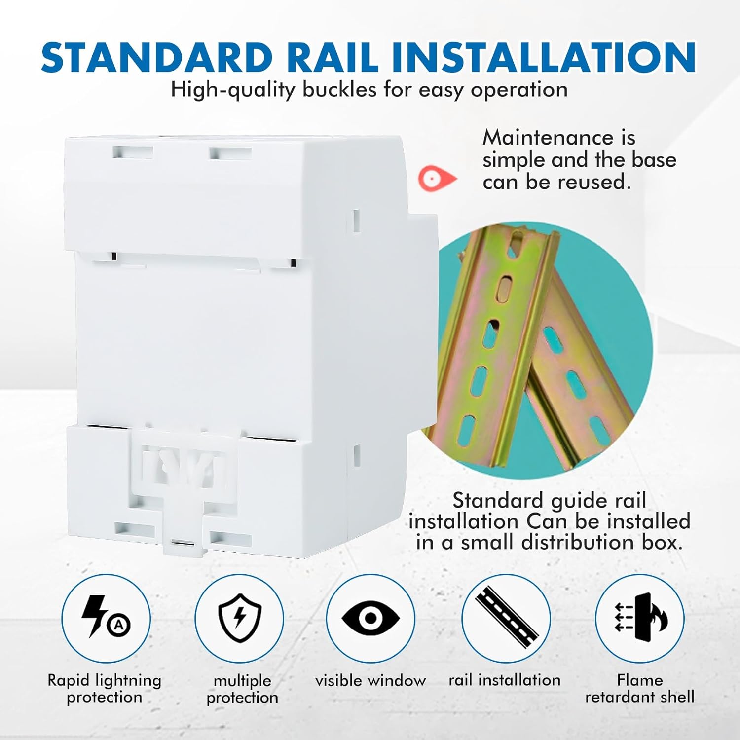 Compteur Électrique Monophasé Intelligent - Contrôle WIFI Tuya, Ampèremètre, Voltmètre, KWH, Moniteur de Consommation Énergie Rail DIN - 2