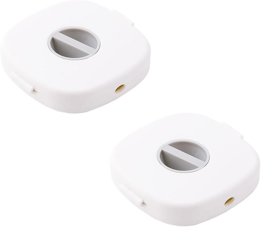 Zestaw 2 rozszerzalnych zwijaczy kabli - Przenośne pudełko do przechowywania kabli USB - Białe