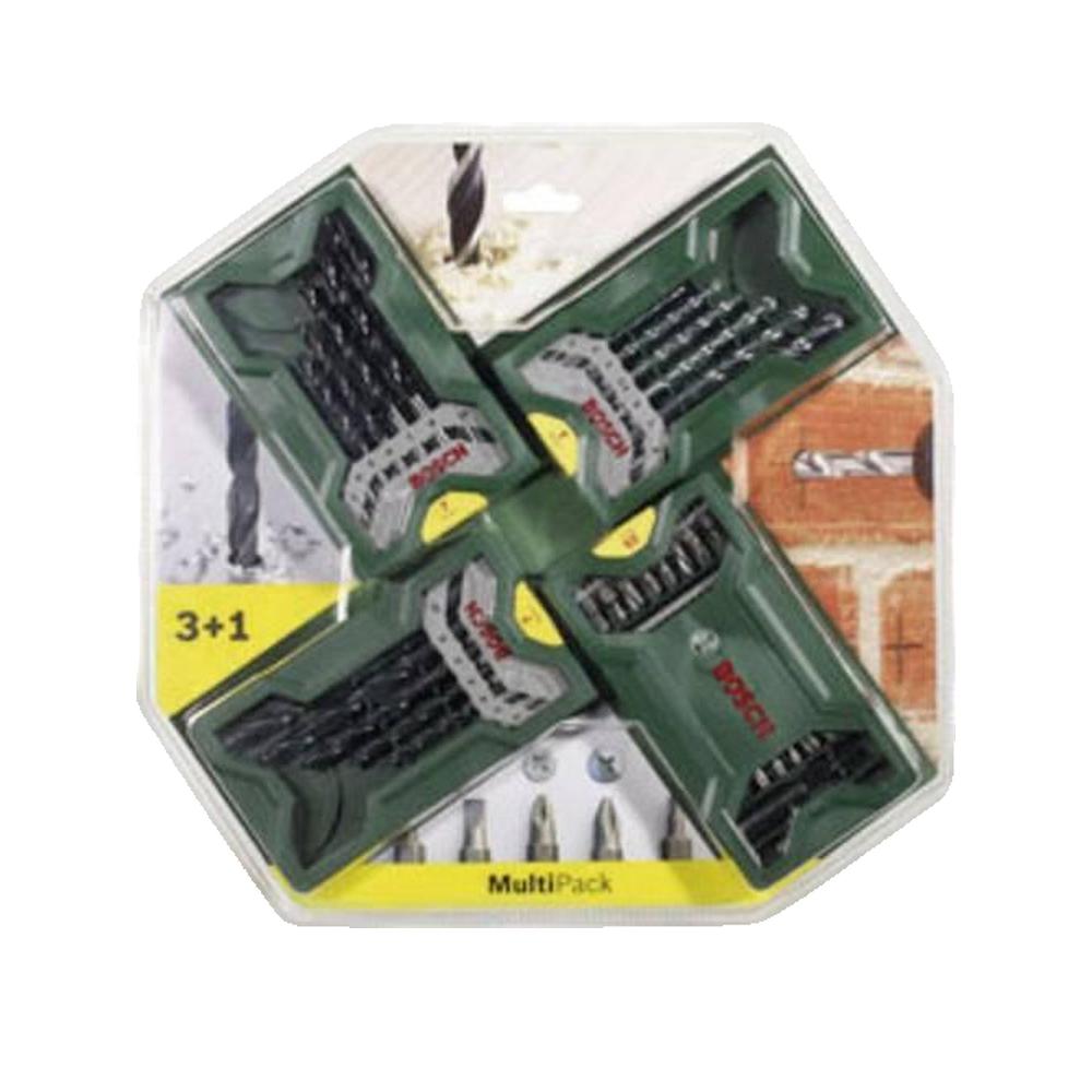 Zestaw akcesoriów Bosch Mini X-Line multipack 3+1 magnetyczny uchwyt do bitów drewno metal kamień