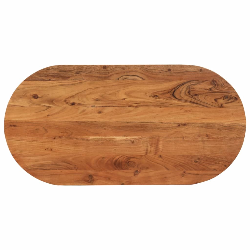 VidaXL Piano Per Tavolo In Legno Massello Di Pino 80x40x2,5 Cm - Ovale, Verniciato Bianco - Per Ristrutturare Mobili