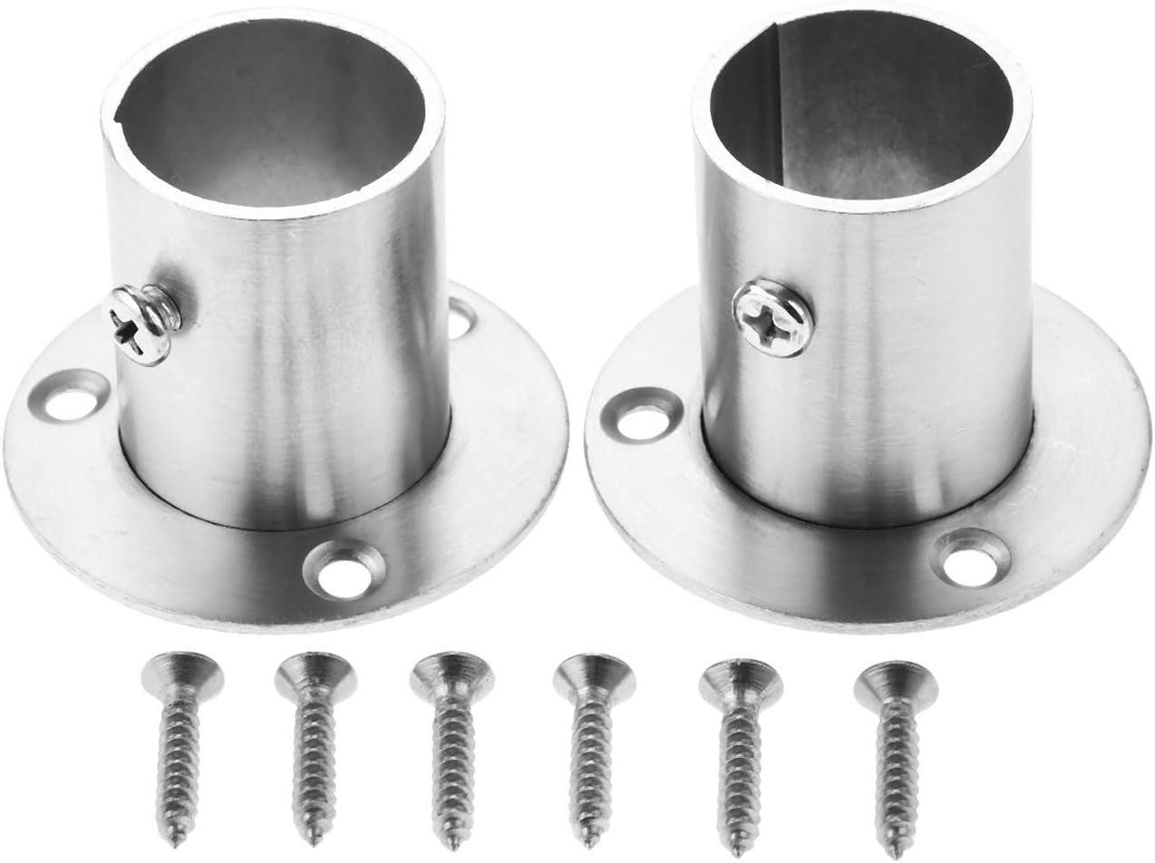 16 Staffe Portatubo A U In Acciaio Inox Nero DAOST - Per Aste Armadio E Doccia Diametro 3,8 Cm