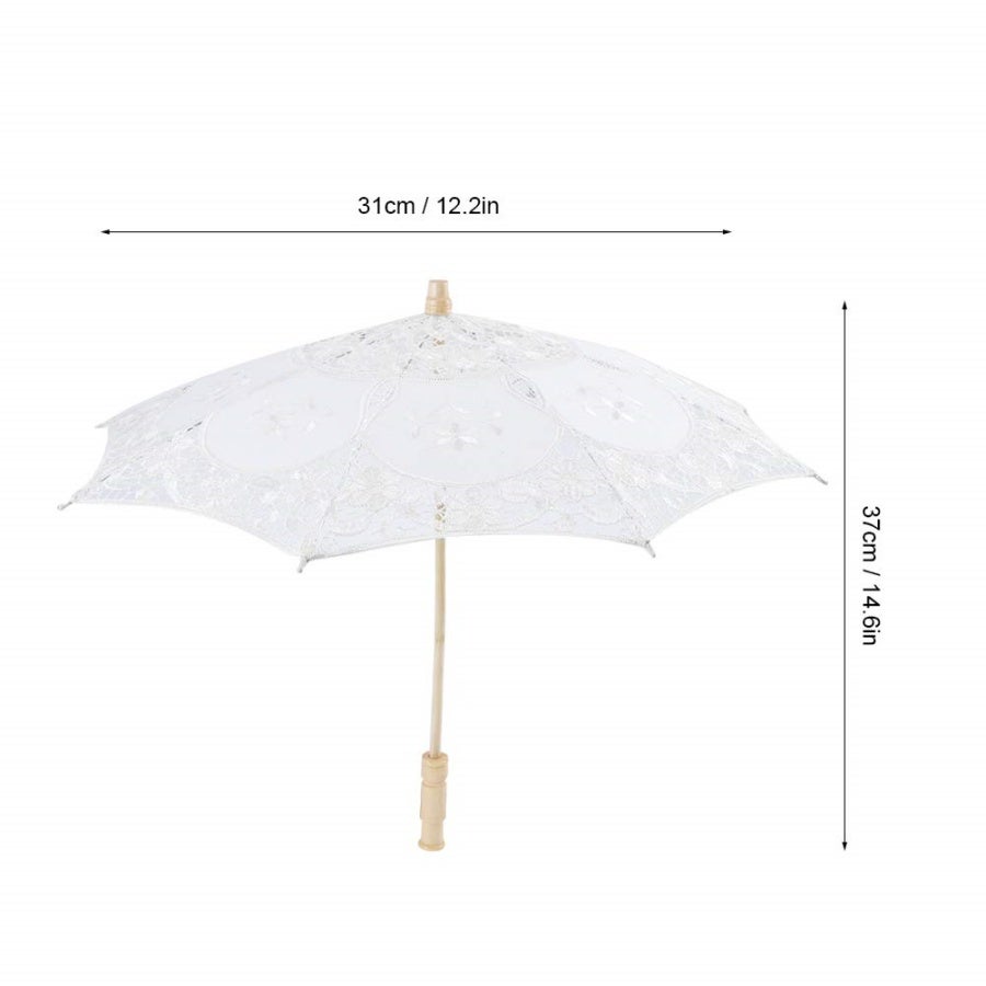 Ombrelle de mariage en dentelle, mini parasol pour mariée. Accessoire idéal pour fête, danse et séance photo.Beige - 6