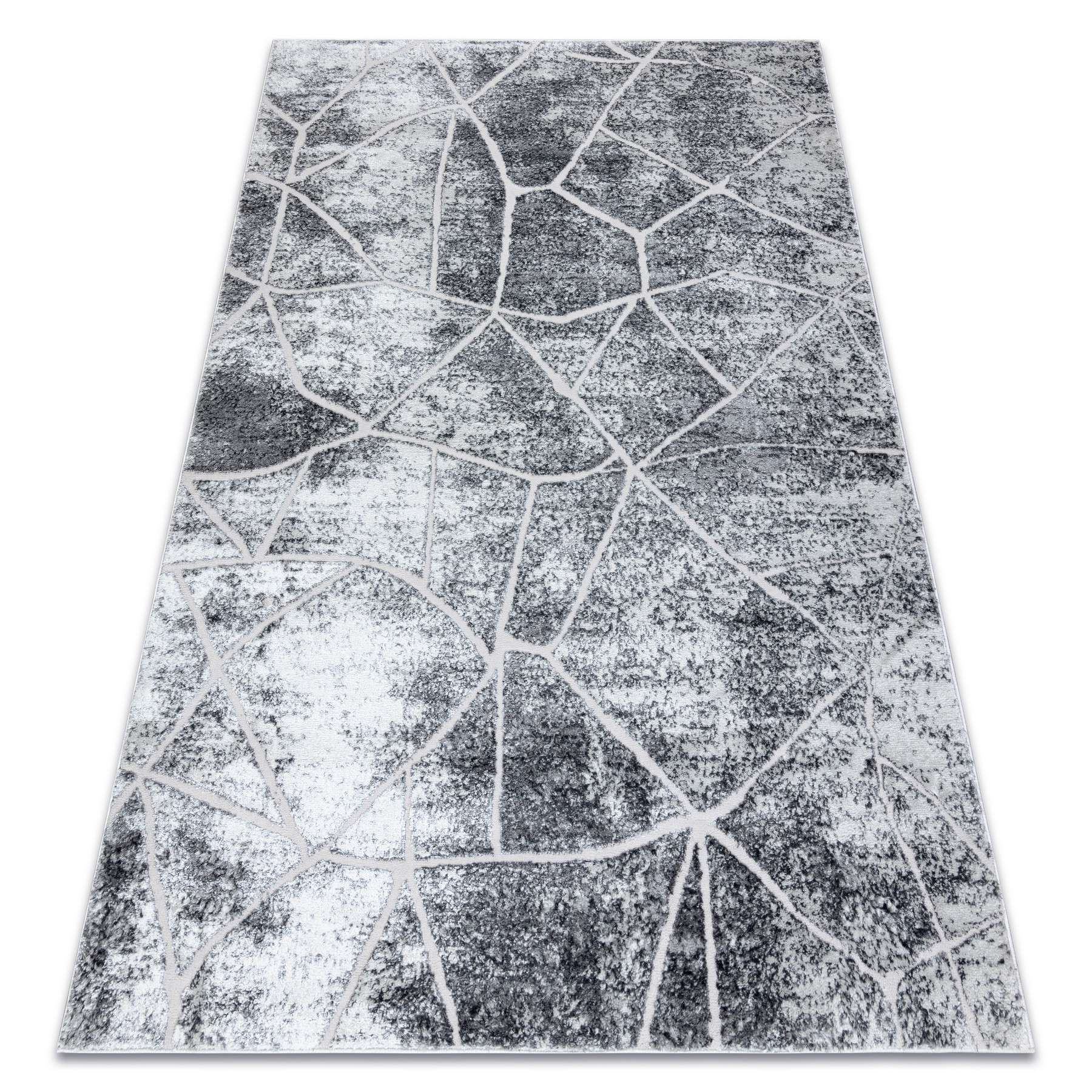 Alfombra mefe moderna 2783 mármol - structural dos niveles de vellón gris 120x170 cm