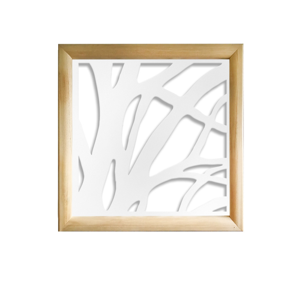 Árboles - módulos decorativos cuadrados de madera y pvc - medida 48x48cm - espesor 47mm - color interior blanco