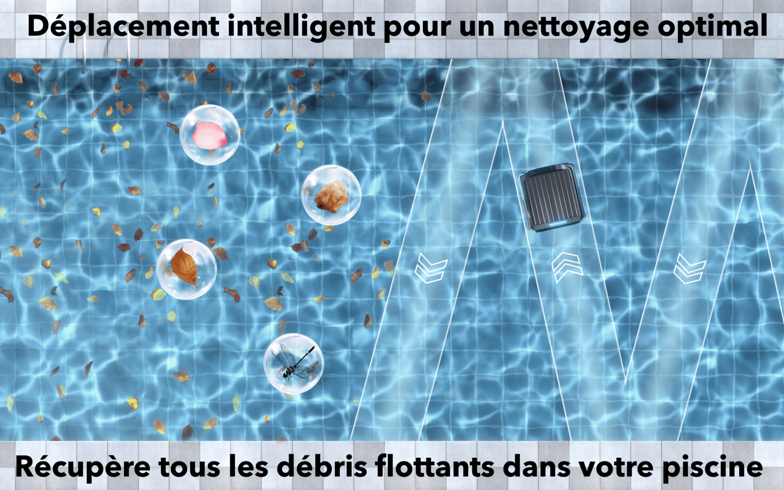 Skimmer Flottant Solaire WYBOT F1  Robot Nettoyeur de Surface Piscine Autonome et Connecté - 3