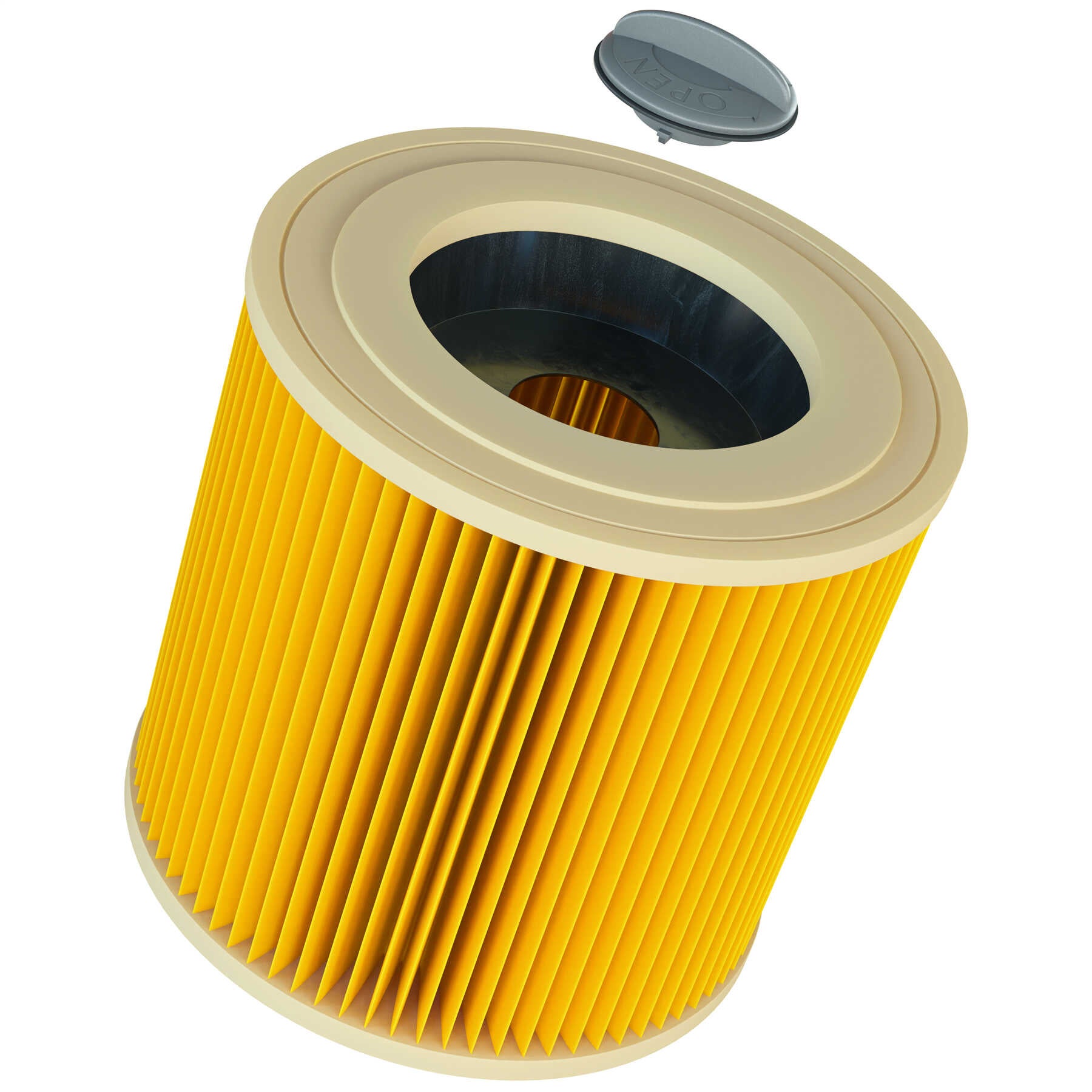Filtre à Poussière Plissé Pour Kärcher WD 3 – Modèles V-17, V-4, V-20 | En Papier, Couleur Jaune | Neuf Avec Vis De Verrouillage
