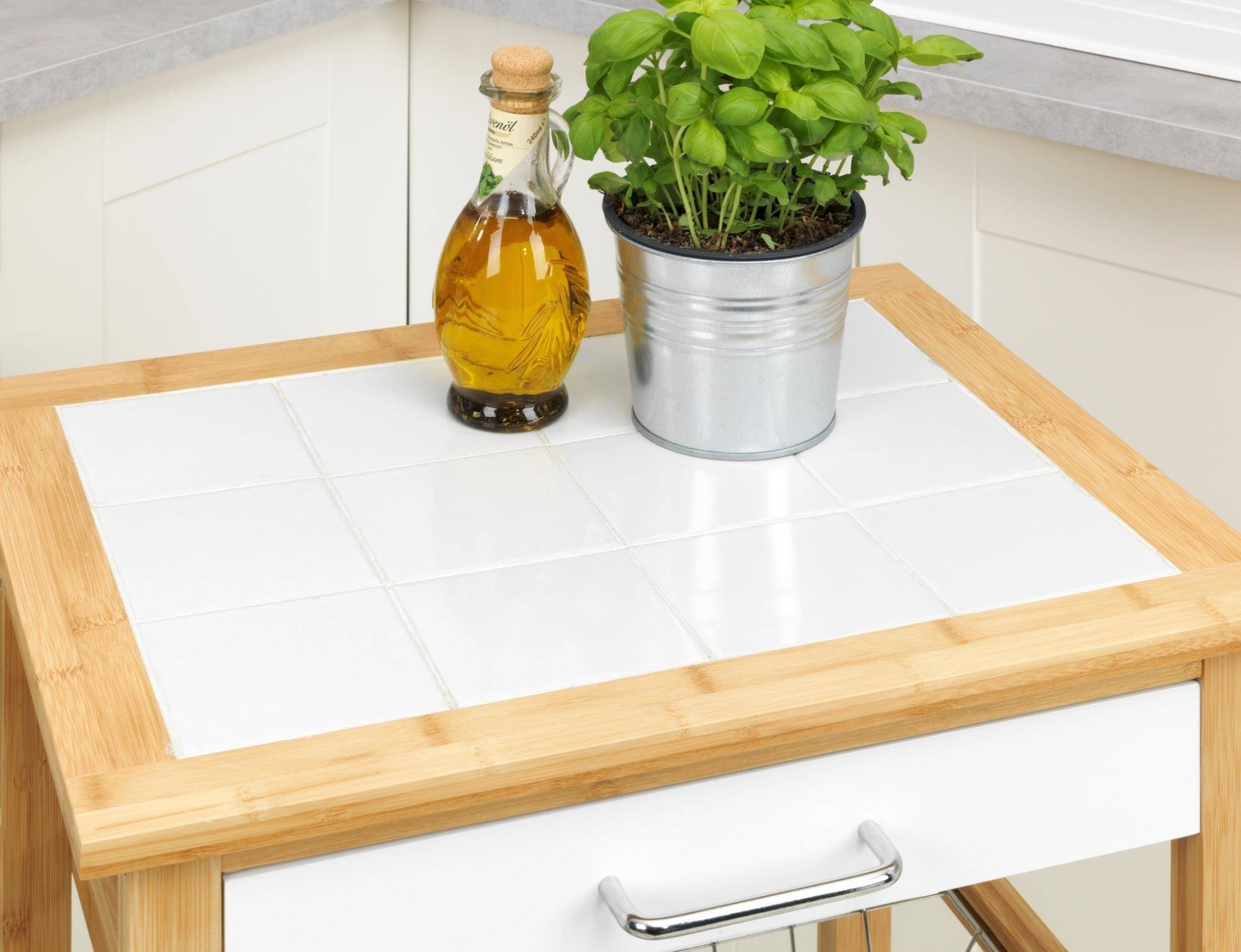 FINJA, bois de bambou + MDF, blanc, WENKO, WENKO - 2