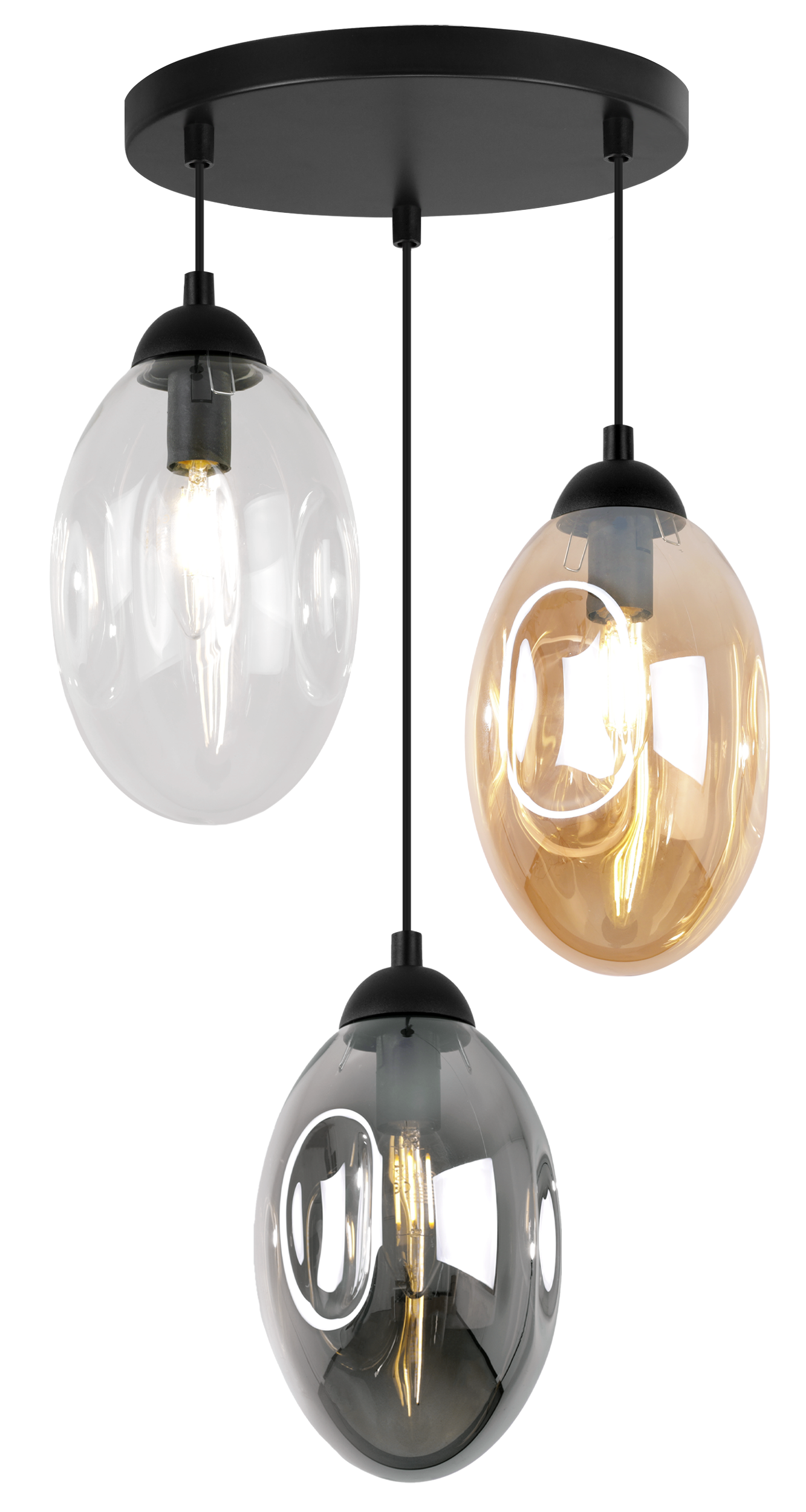 Lampa sufitowa wisząca elegance Vigo 3xE14 klosz owalny wielokolorowy Light Home LH - 5