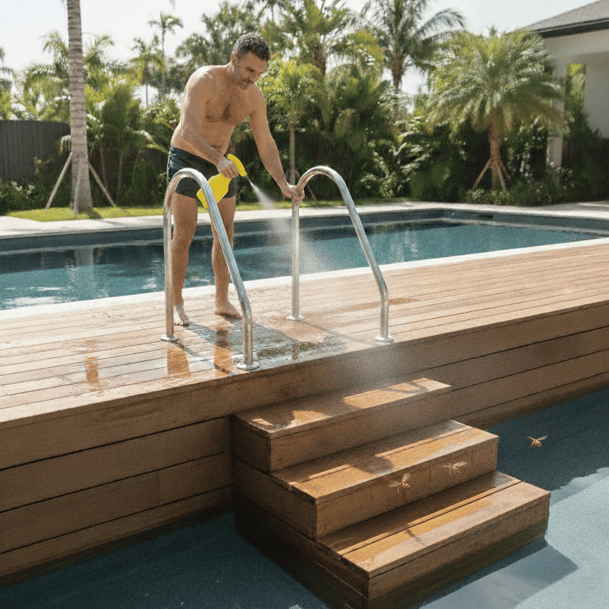 Diavispas: evita que las avispas se posen en el agua de la piscina y superficies próximas. Bote 1 kg - 3