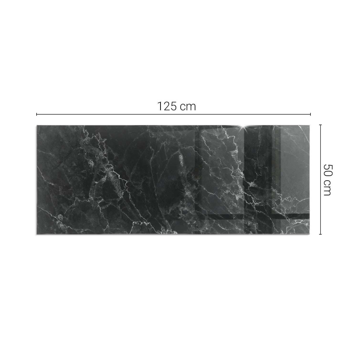 Szkło hartowane na podłogę pod kominek - 125x50 cm - Elegancki wzór marmuru - TULUP - 2