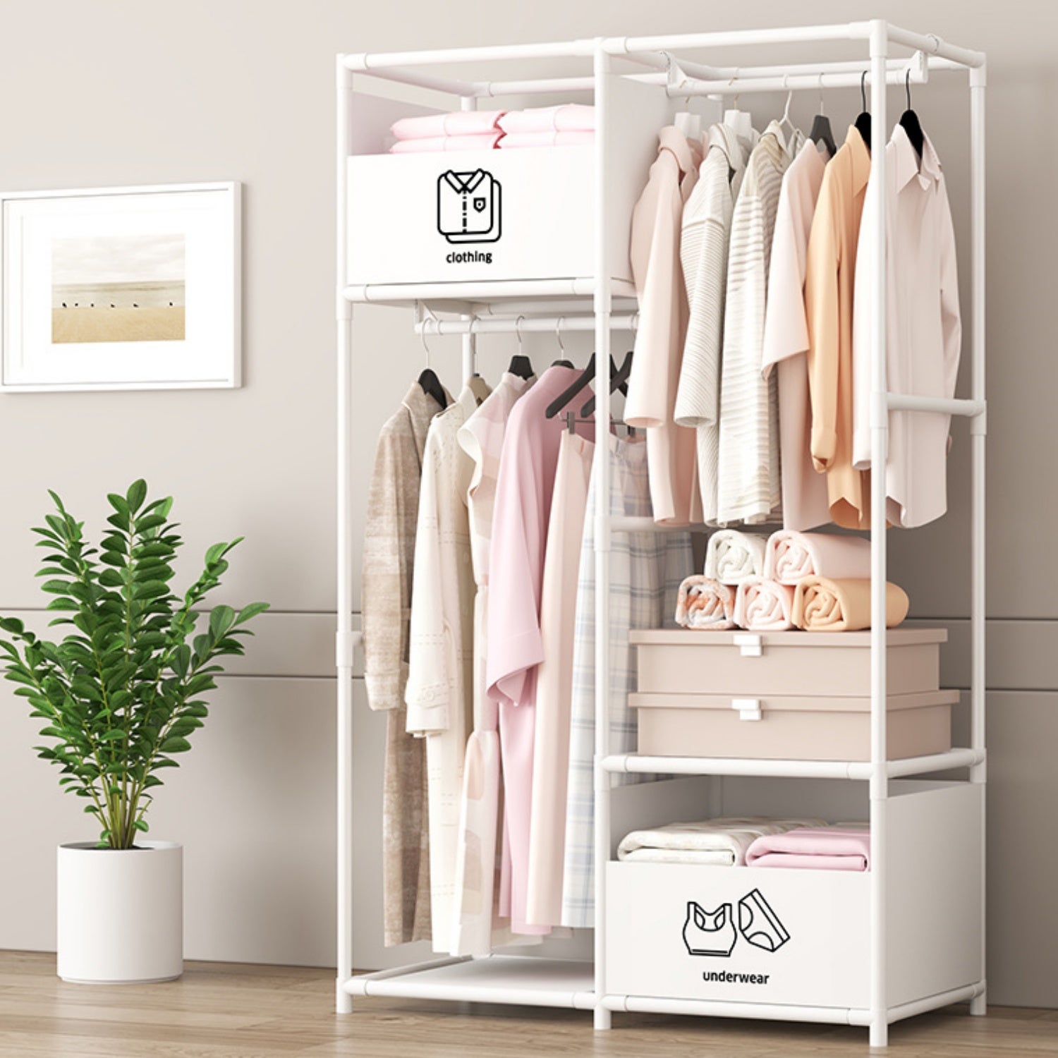 QWINERN Cabide minimalista, cabide para roupa de quarto, cabide aberto ...
