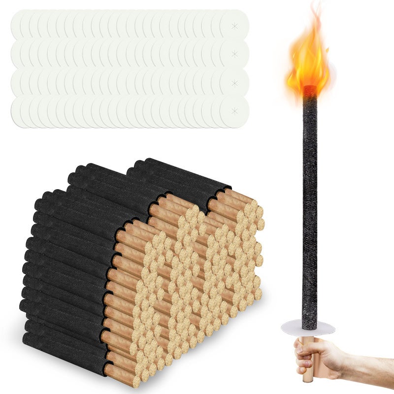 Latarka ogrodowa, lampa naftowa do użytku na zewnątrz, zestaw 200 szt., 60 cm, 90 min