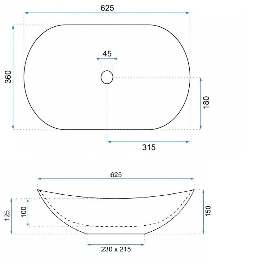 LAVATÓRIO DE APOIO REA ROYAL LAVA WHITE 62X36X16CM - 5