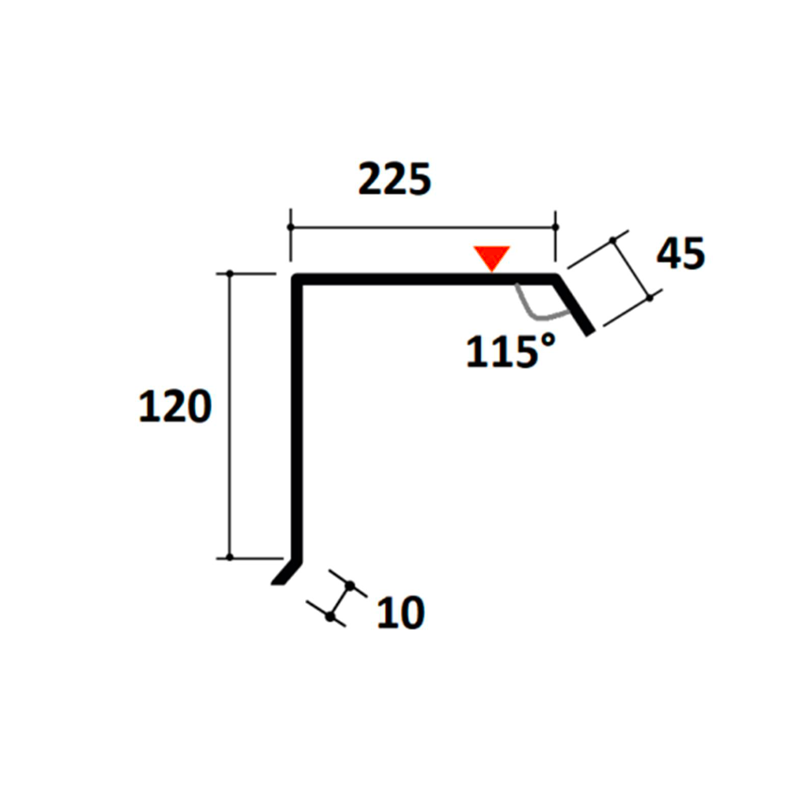 Bande de Rive Grand Plat Longueur 2,10m - Rouge / Brun RAL 8012 - 2