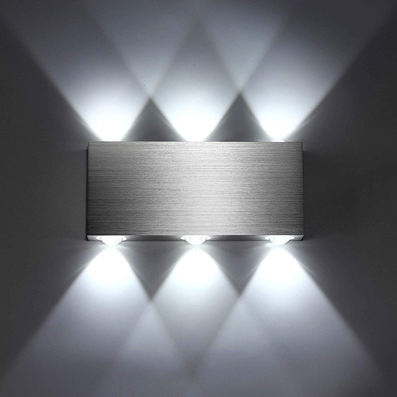 Moderne Applique Murale LED Interieur Aluminium , Noir Lampe Murale Up Down LED Pour Chambre Salon Couloir Porche Escalier Maison - 6W Blanc Chaud