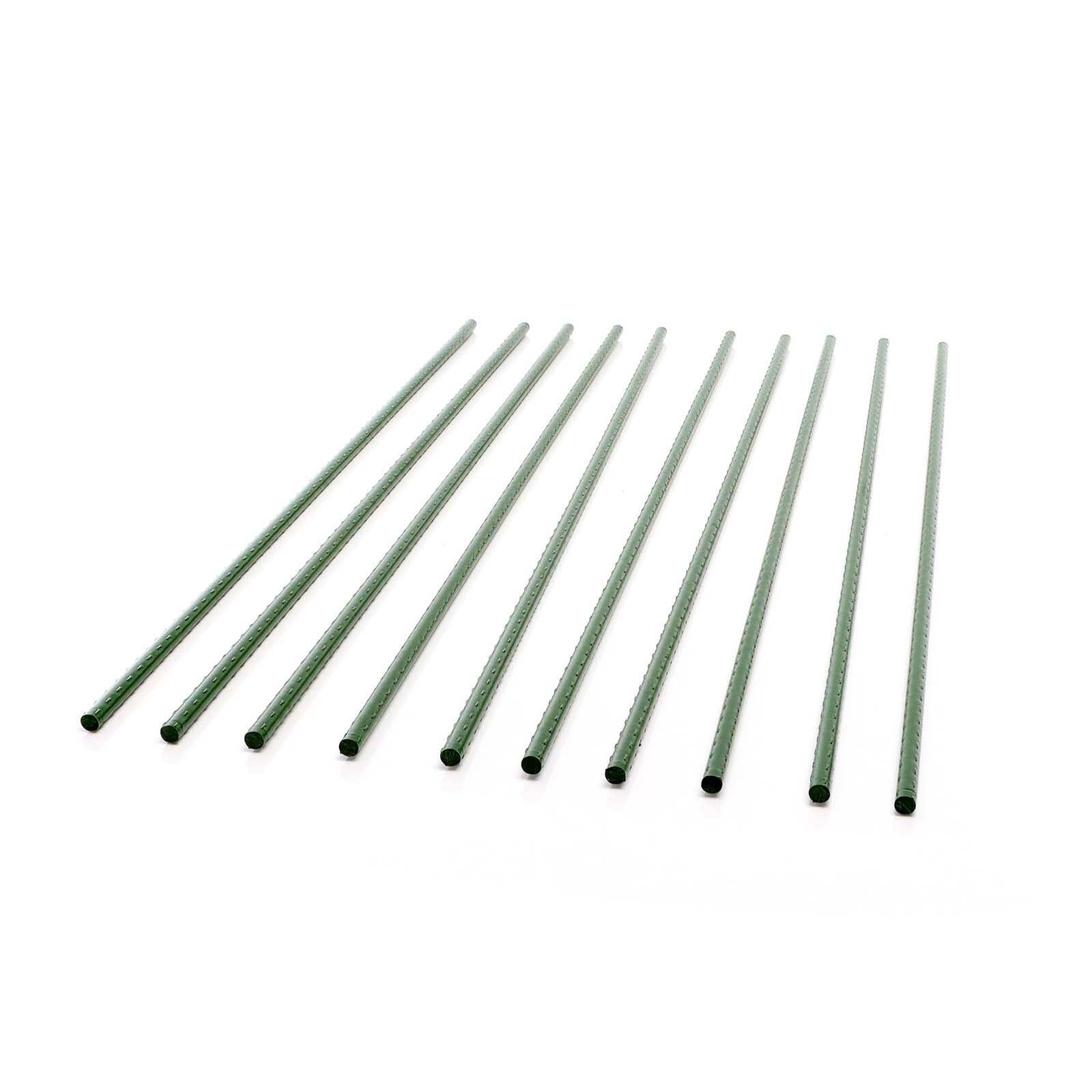 Lot de 10x Tuteurs Plantes – Ø 11 x 1200 mm – en Vert – en Métal – Support de Légumes Fleurs grimpantes – Piquets Attache Tomates – Roses,… Toboli - 7