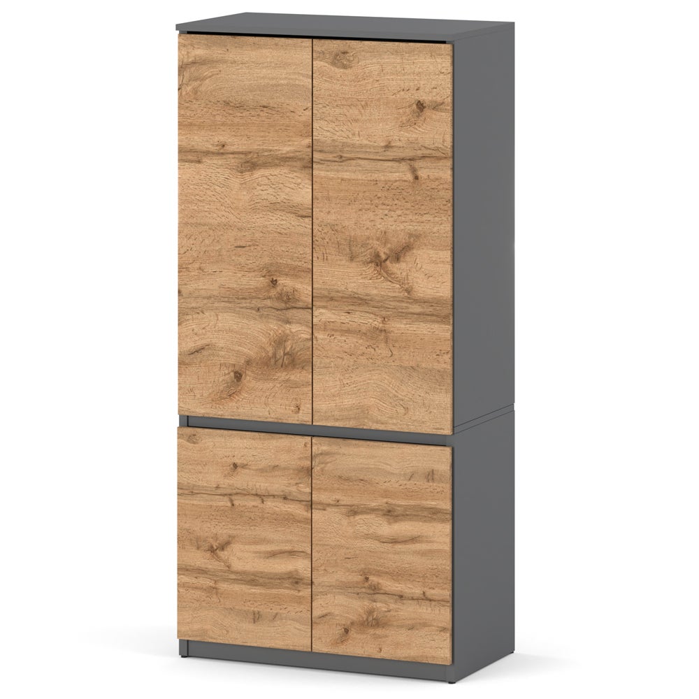 Szafa do sypialni loft 80cm półki nowoczesna z drążkiem szary dąb wotan