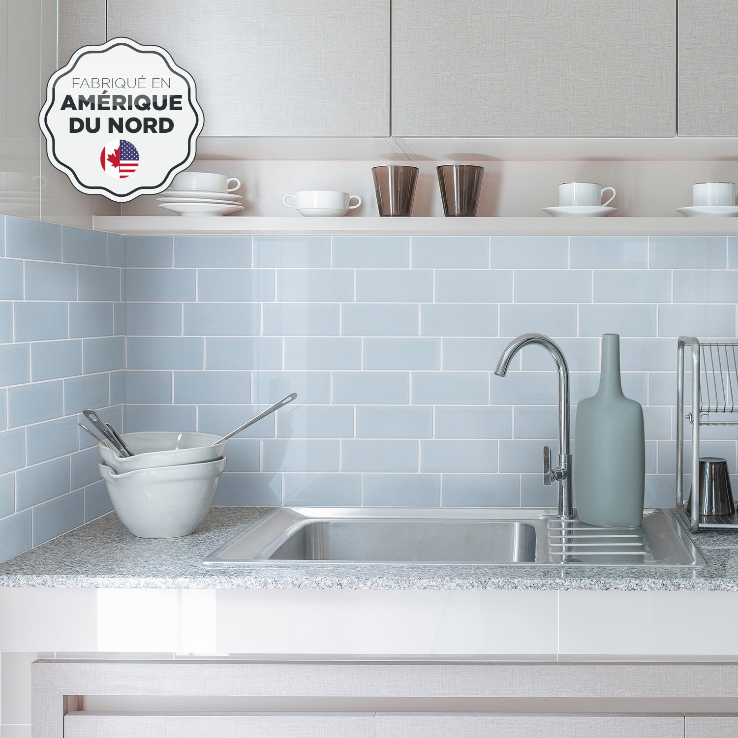 Carrelage adhésif mural x4, 29.36x21.29cm - Smart Tiles Metro Babe sticker décoratif salle de bain & cuisine - 2