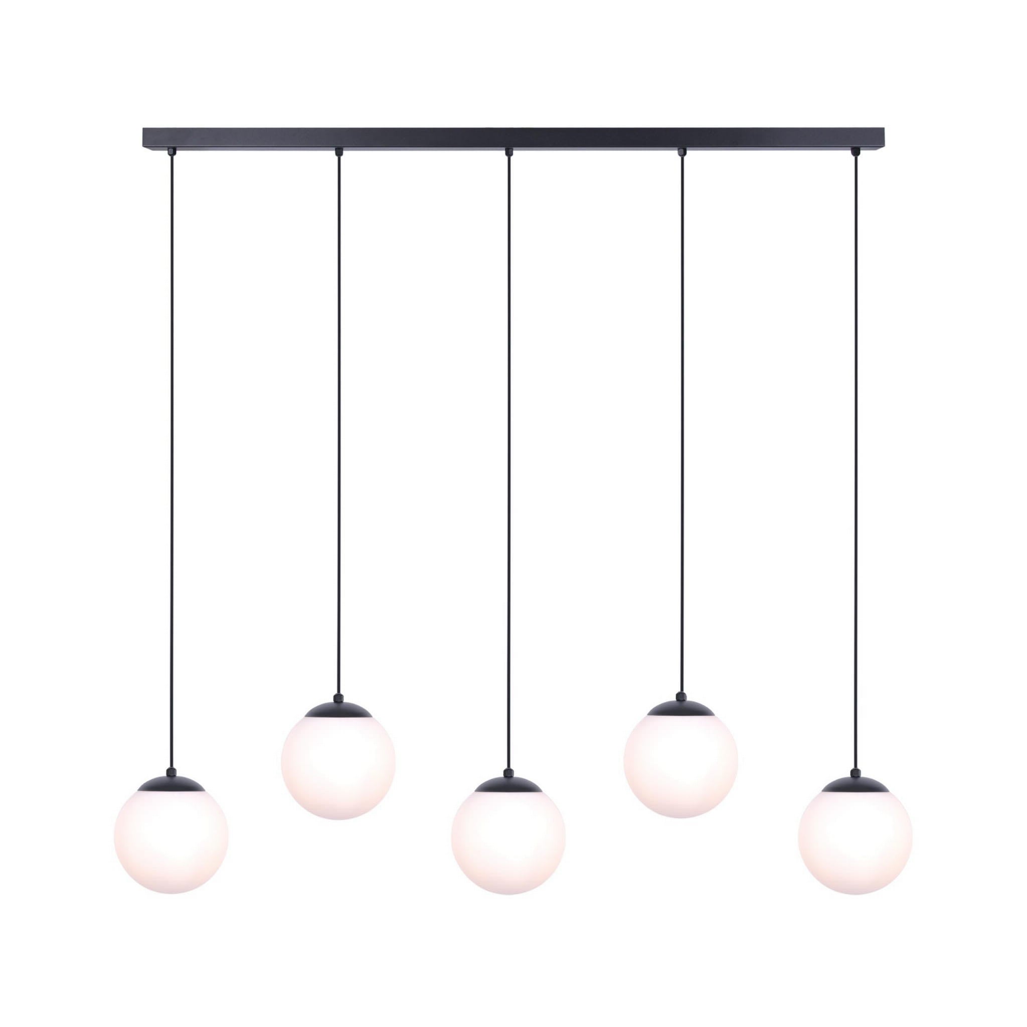 Lampa wisząca Camina czarno-biała 5xE27x40W wym: 110 x 115 x 16 cm szkło Kaja