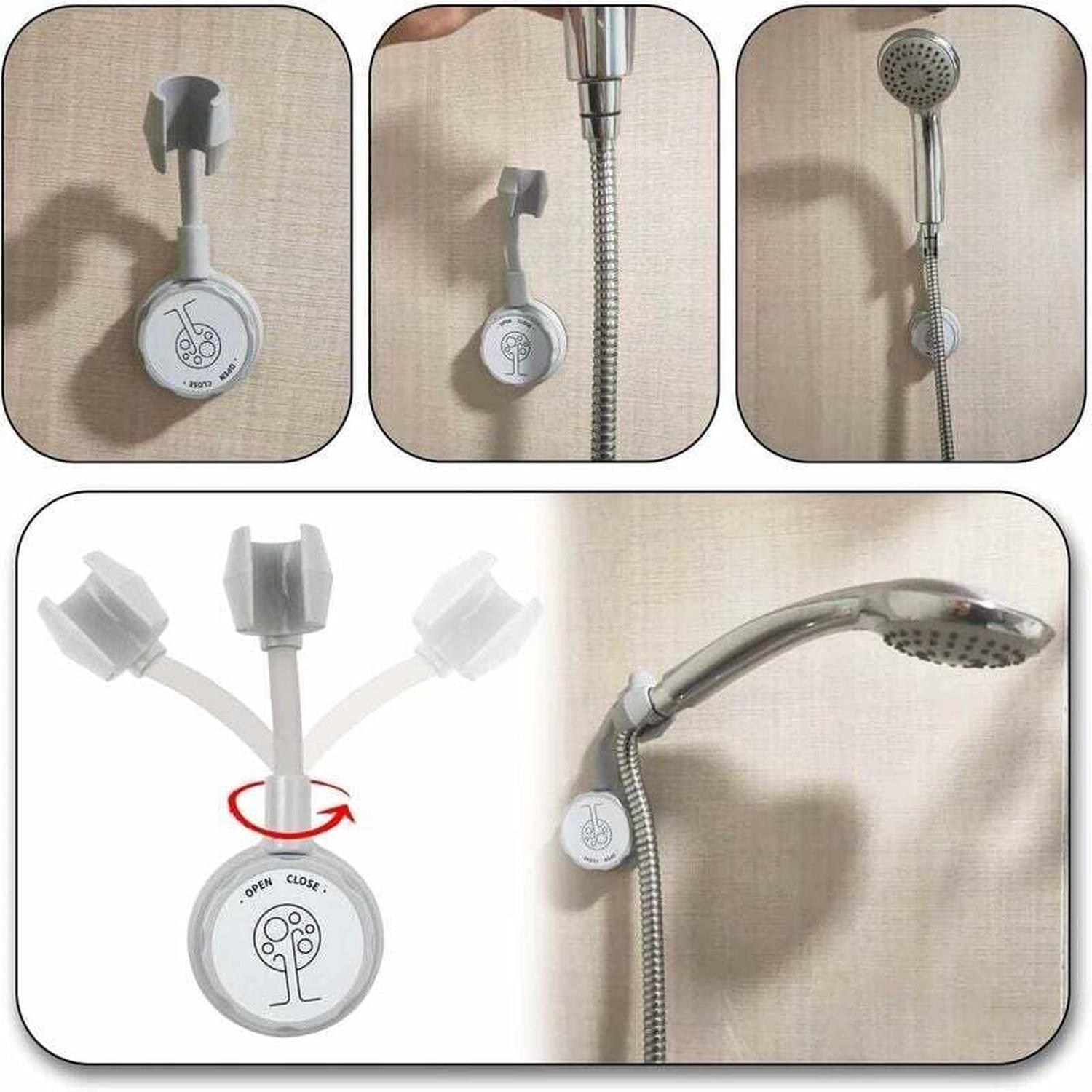 Curseur barre de douche　Support De Pomme De Douche Ventouse, Ajustable Soutien Pommeau Douchette, Le Support de Douche Orientable à 360° - 3