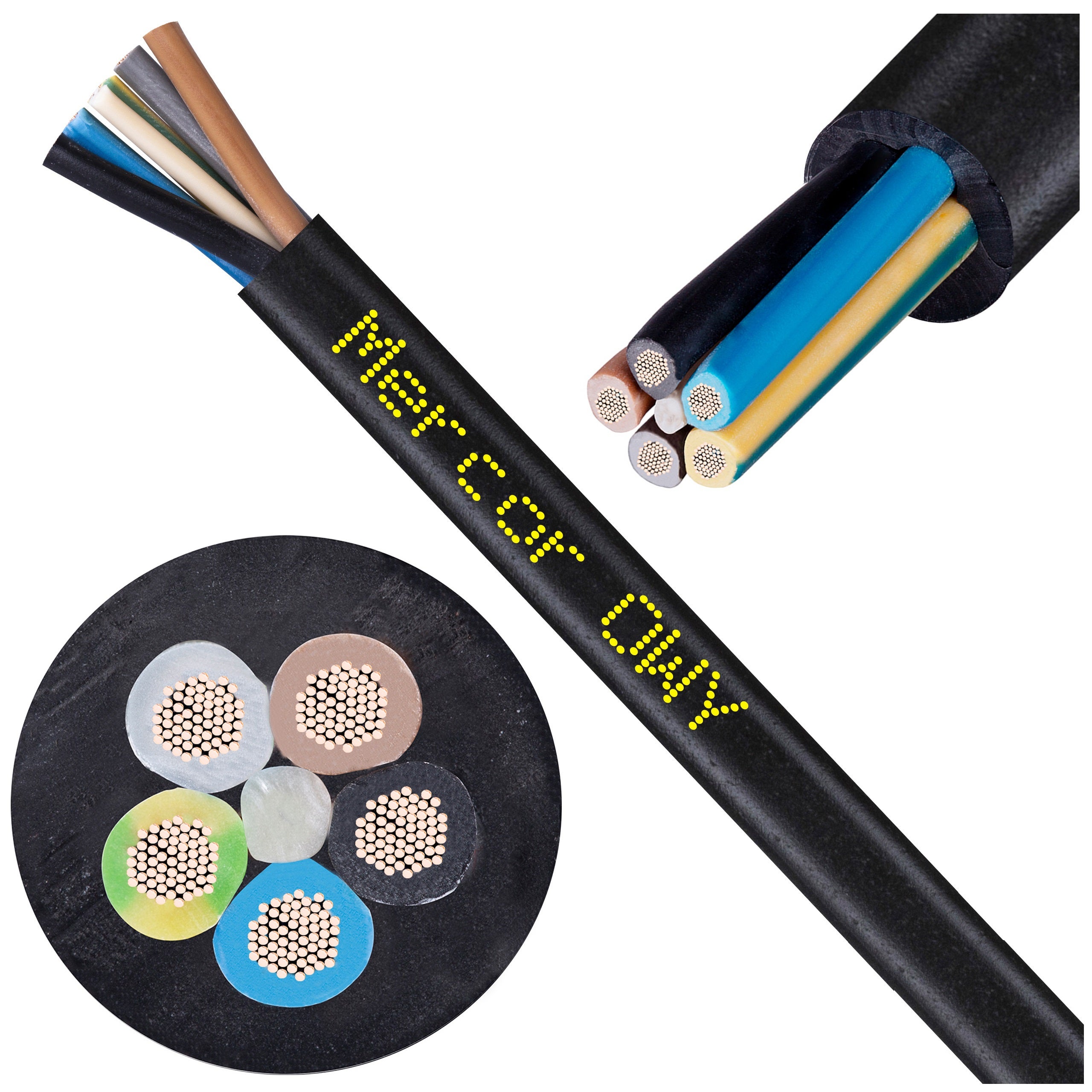 Przewód kabel prądowy linka OWY 5x2,5 czarny 100m