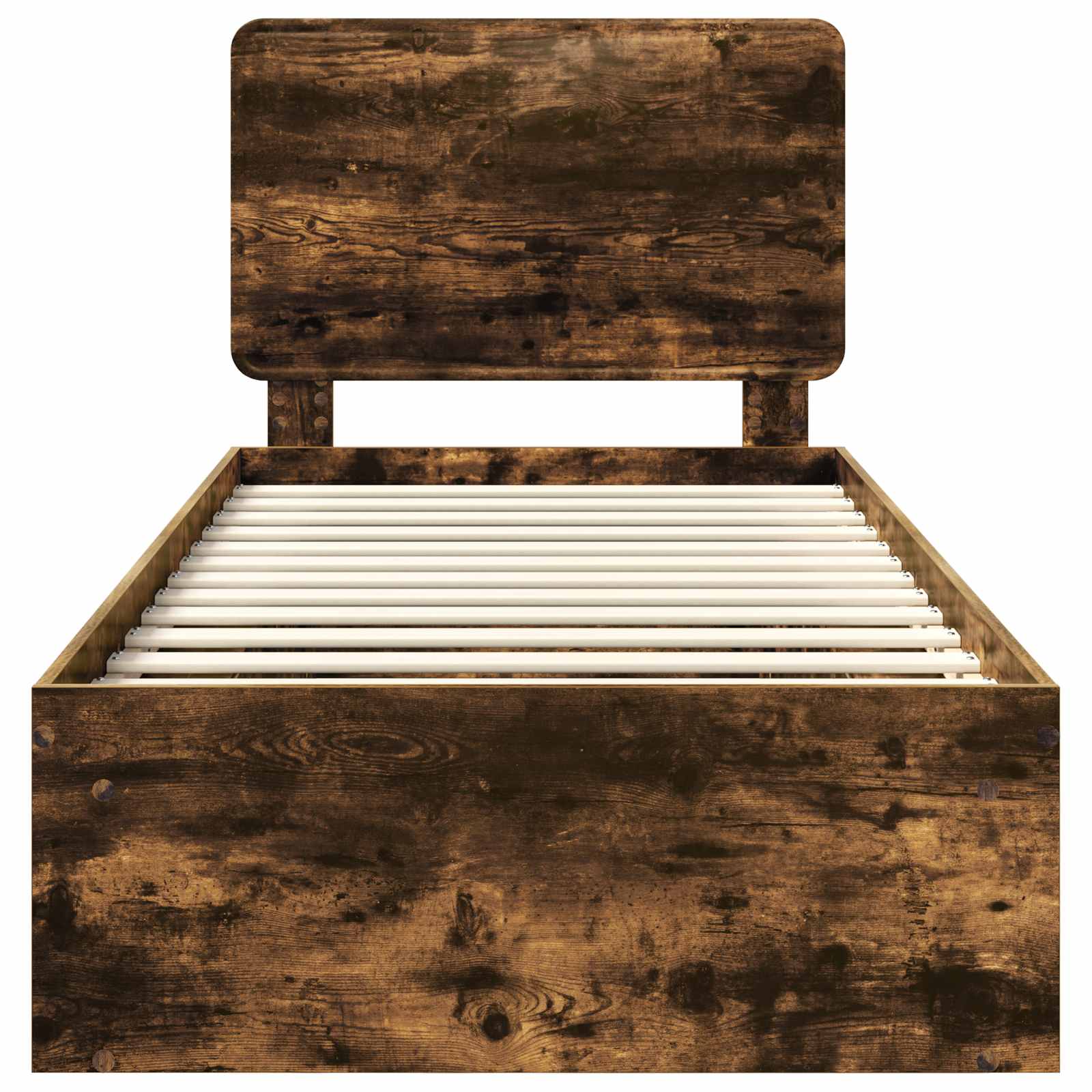 Cadre de lit chêne fumé 100 x 200 cm bois de pin massif - 7