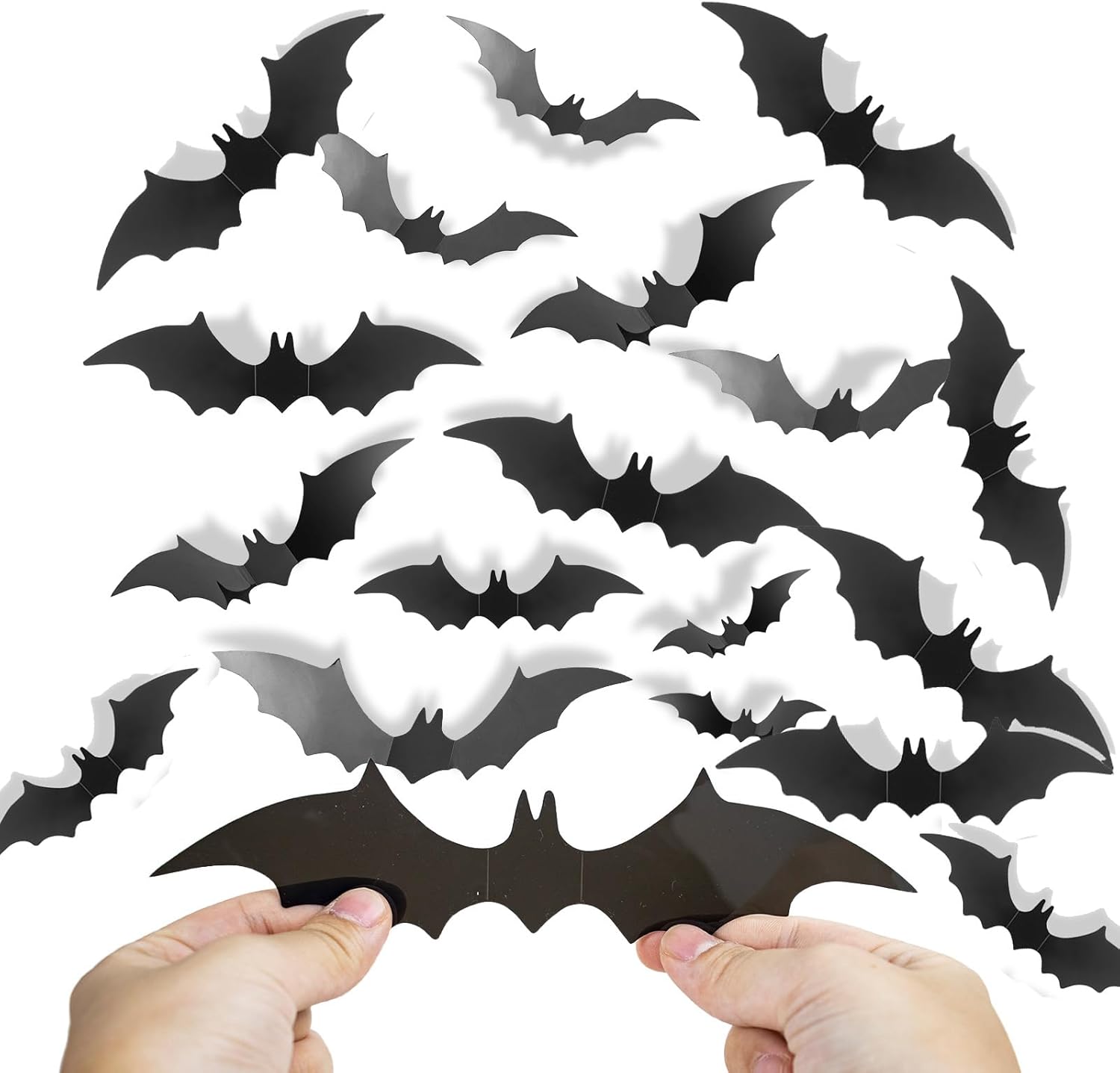 Lot De 56 Décorations Murales En PVC 3D - Chauve-souris Effrayante