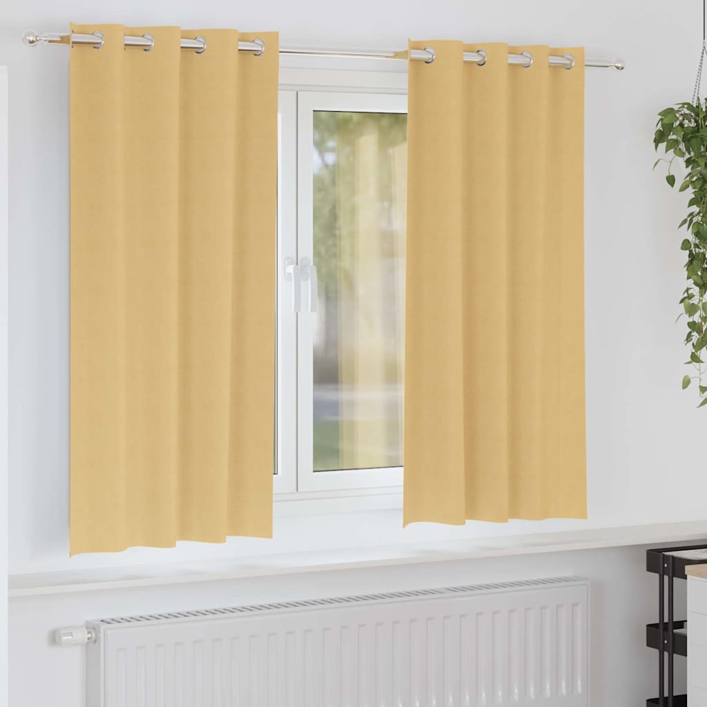 Firany blackout z kółkami 2 pcs Beżowy 175 x 140 cm Poliester vidaXL
