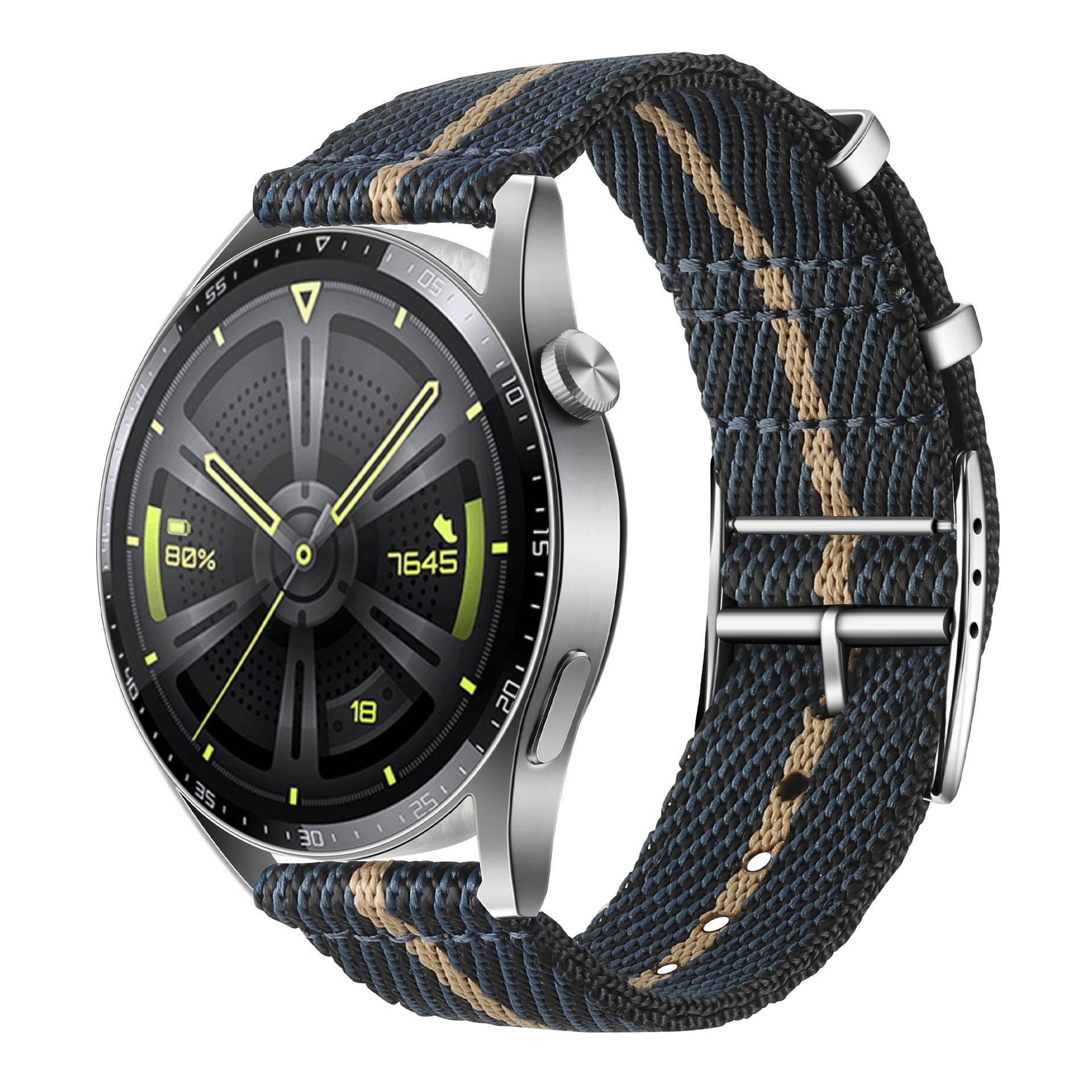 Bracelet De Montre NATO En Nylon Bleu Clair Avec Liseré Blanc - 20 Mm - Neuf Sans étiquette - Style Vintage Sportif