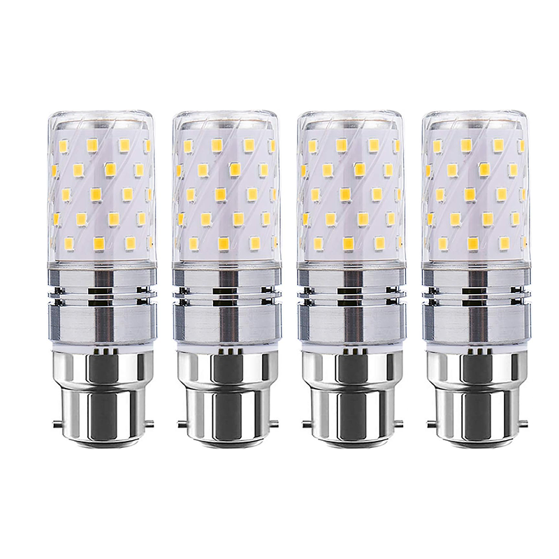 Żarówki LED B22, typu kukurydzianego, 12 W, opakowanie 4 szt., odpowiednik żarówki żarowej 100 W, 4000 K, AC85-265 V. Gwint bagnetowy B22.