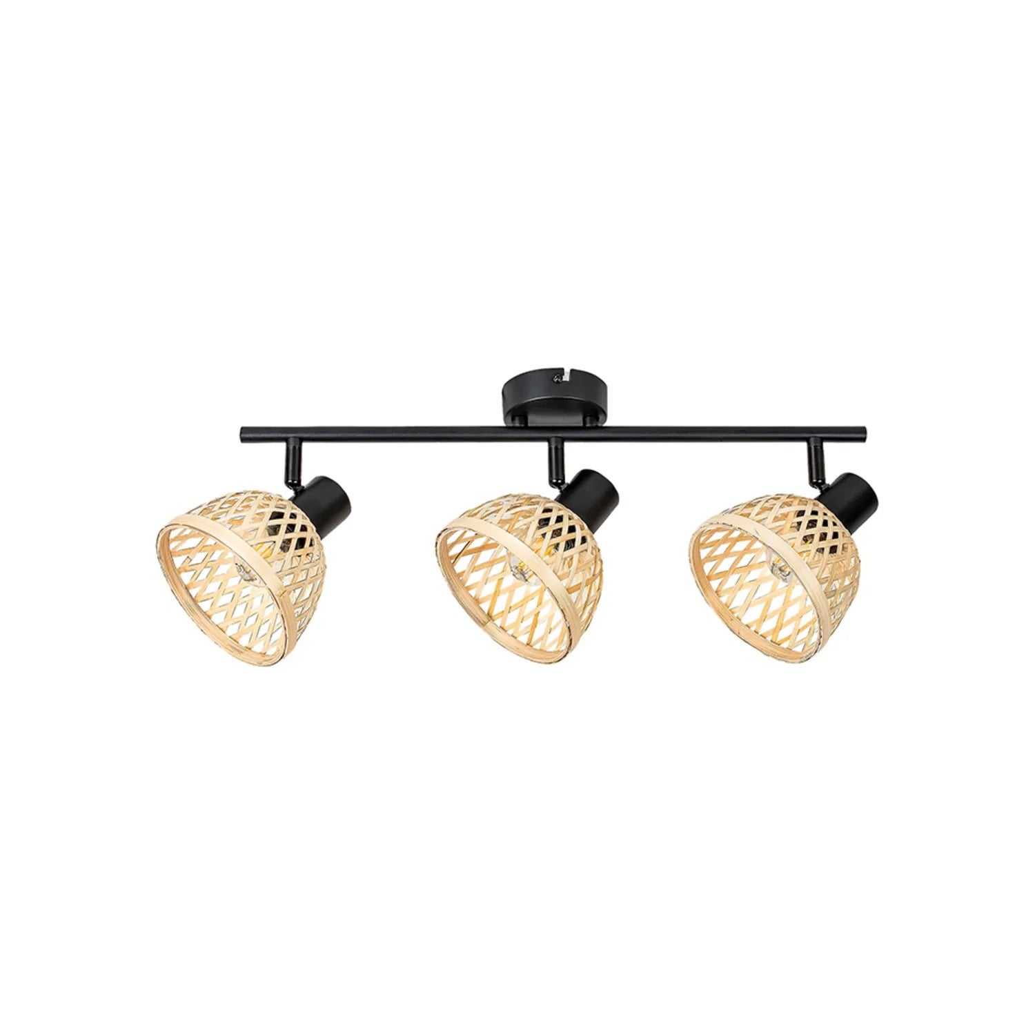 Lampa sufitowa Rattan czarny matowa-naturalna 3xE14x15W metal wym:16x52x13,5cm IP20 Rabalux