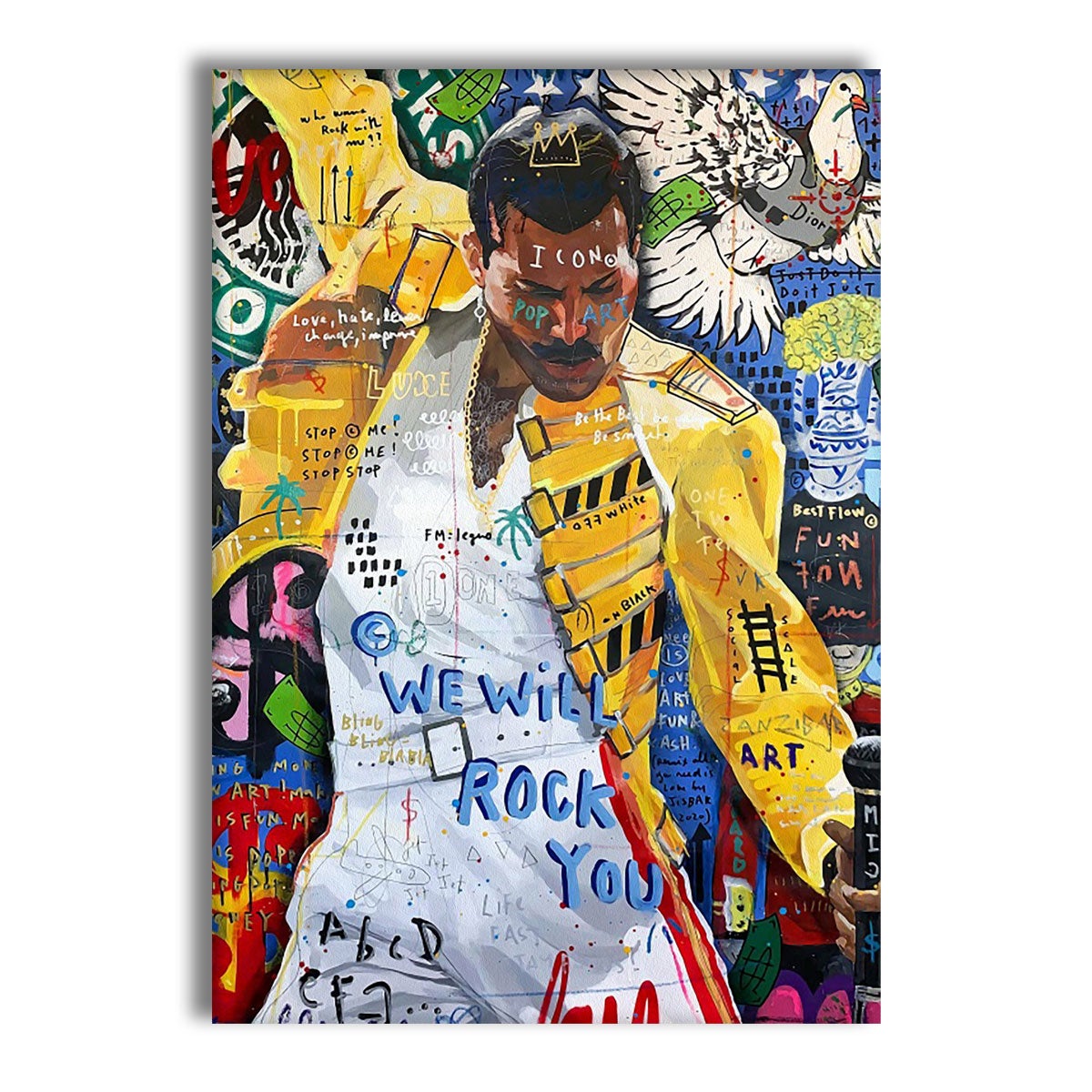 We Will Rock – współczesny obraz na płótnie na drewnianej ramie, format 70x100 cm