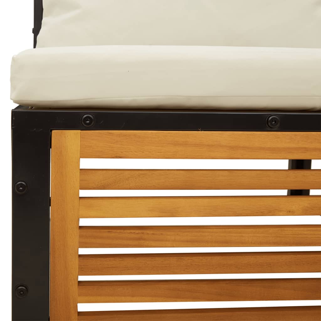 Maison Exclusive - Salon de jardin avec coussins 3 pcs bois massif d'acacia - 9