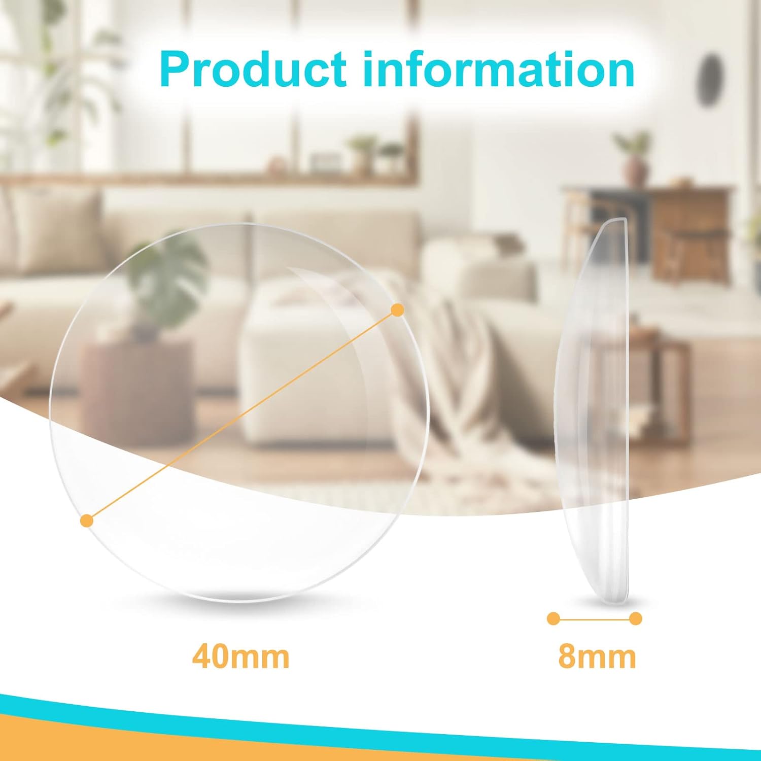 Youery 12 PièCes Butée De Poignée De Porte Murale, 40 X 8 Mm