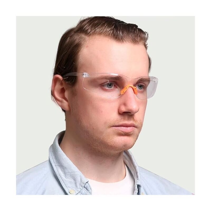 12 pcs Lunettes de Sécurité Transparentes avec Verres en Plastique, Pont-de-Nez et Embouts de Branches en Caoutchouc - 5