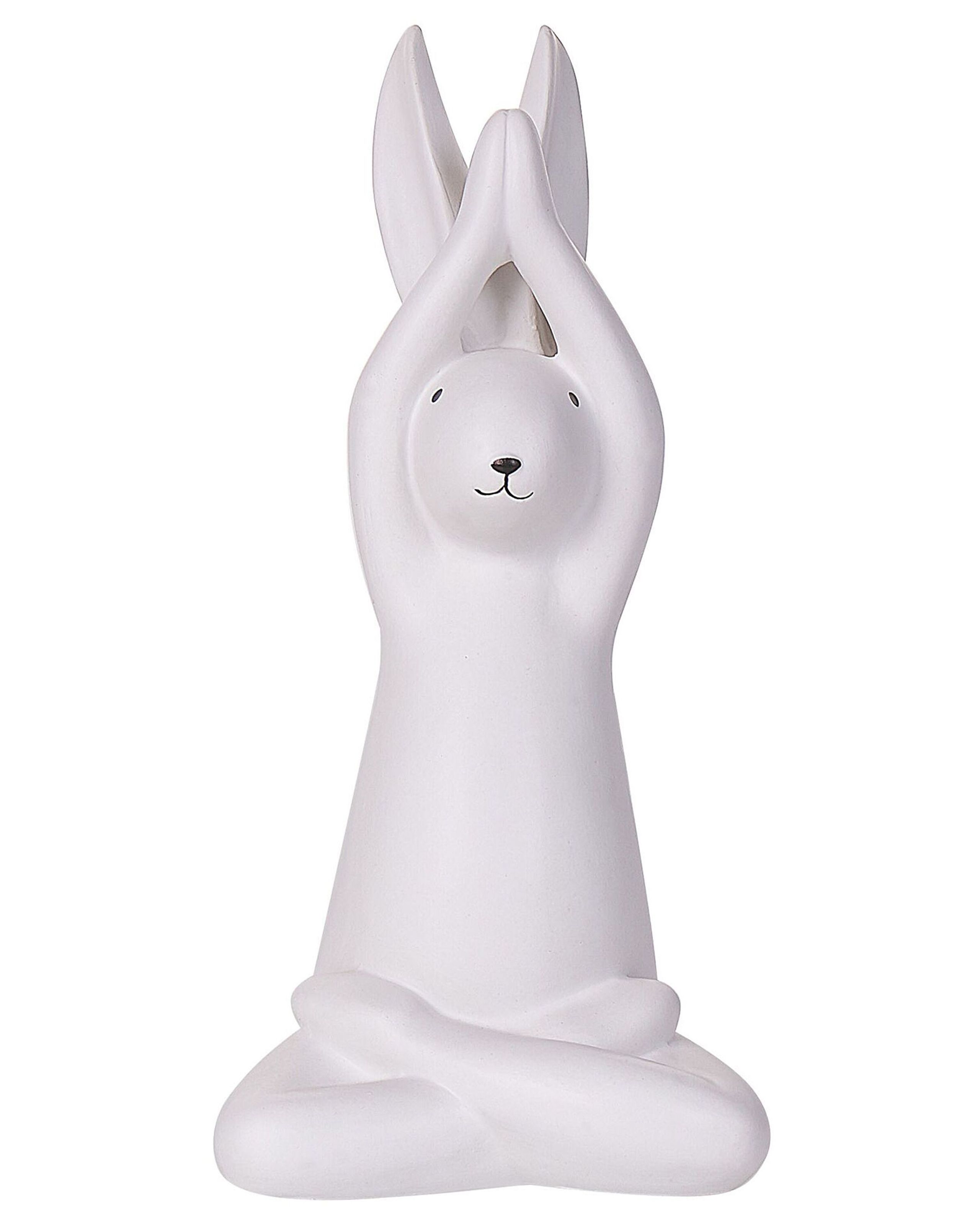 Set di 3 figure lepre BREST Ceramica Bianco - 5