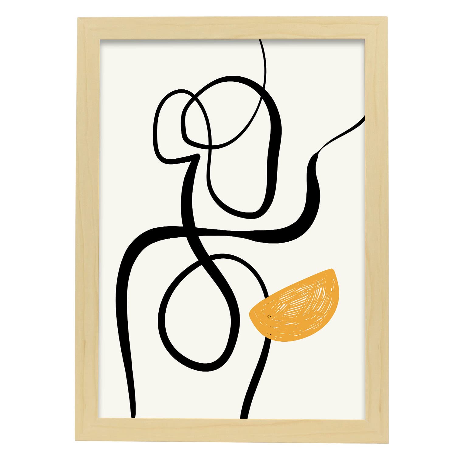 Nacnic póster pop art abstracto. delicioso ilustraciones artísticas modernas para la decoración de interiores. con marco madera clara - a3
