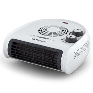 Chauffage électrique Orbegozo FH 5037 – 2000 W, Thermostat Réglable, 2 Niveaux De Chaleur + Ventilateur, Design Noir Et Blanc