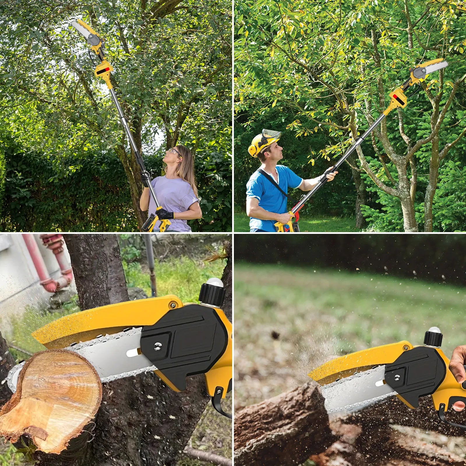 QWINERN Élagueuse électrique 21 V, sécateur de jardin, tronçonneuse sans fil, 2 batteries, idéale pour l'élagage des arbres de jardin. - 7