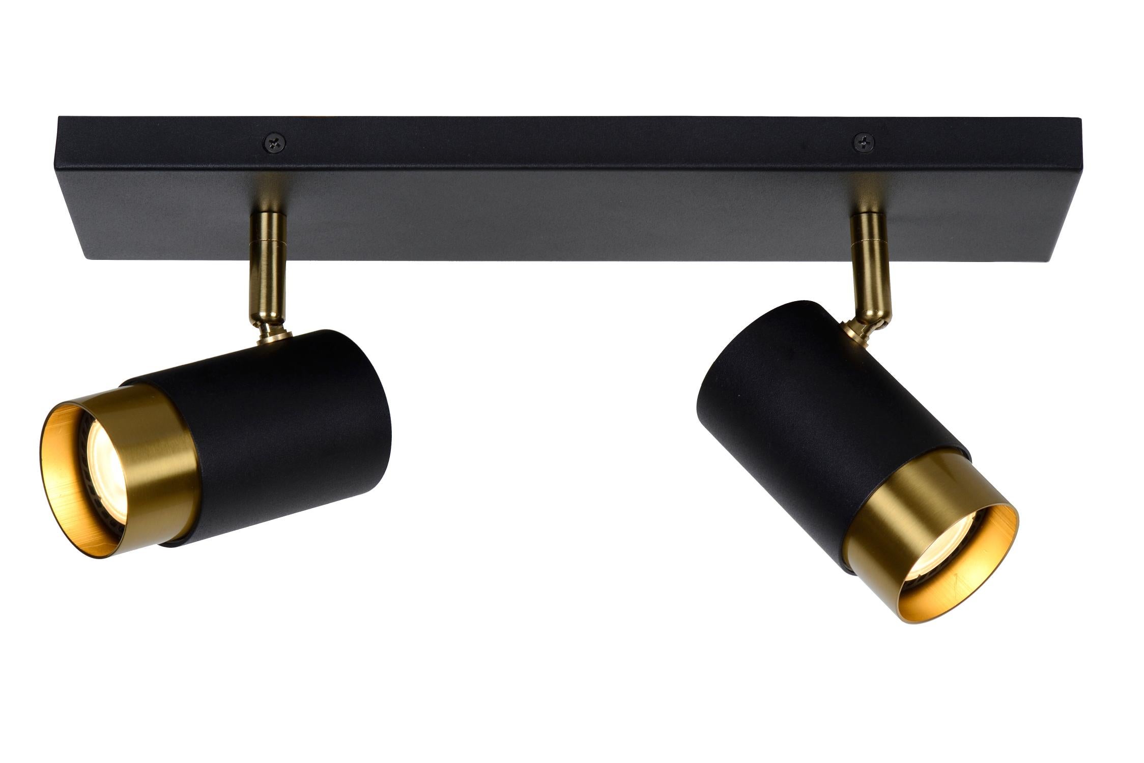 Reflektor sufitowy Spot Floris czarno-złoty-odcienie złota 2xGU10x35W wym: 14 x 10 x 35 cm IP20 Lucide