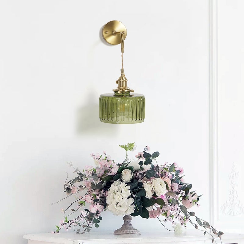 Lampa ścienna w paski w stylu vintage - nowoczesna lampa ścienna LED z regulowanym łańcuchem, żarówka E27 nie jest dołączona - 6