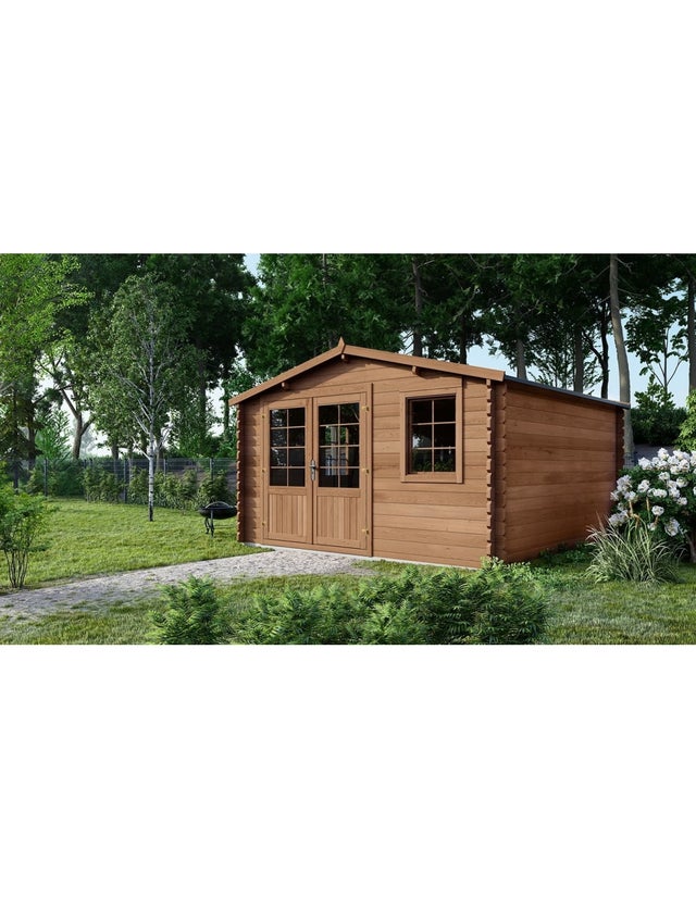 Abri de jardin en bois - 20m2 - 5x4m - Traité - Ep. 45mm - Couleur: marron - DOM376 - ALTANKA