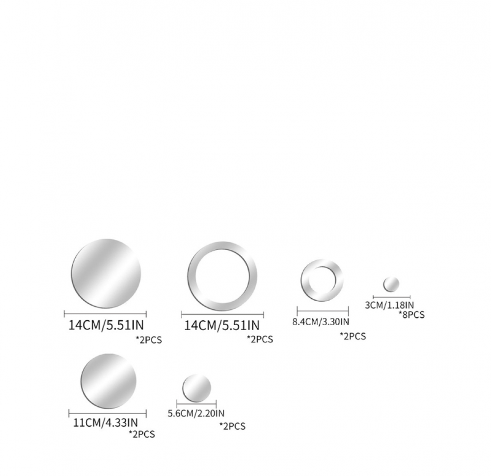 Lot de 6 miroirs muraux ondulés 3D - Décoration murale en acrylique - Pour la maison, le salon, la chambre à coucher, le canapé, la télévision