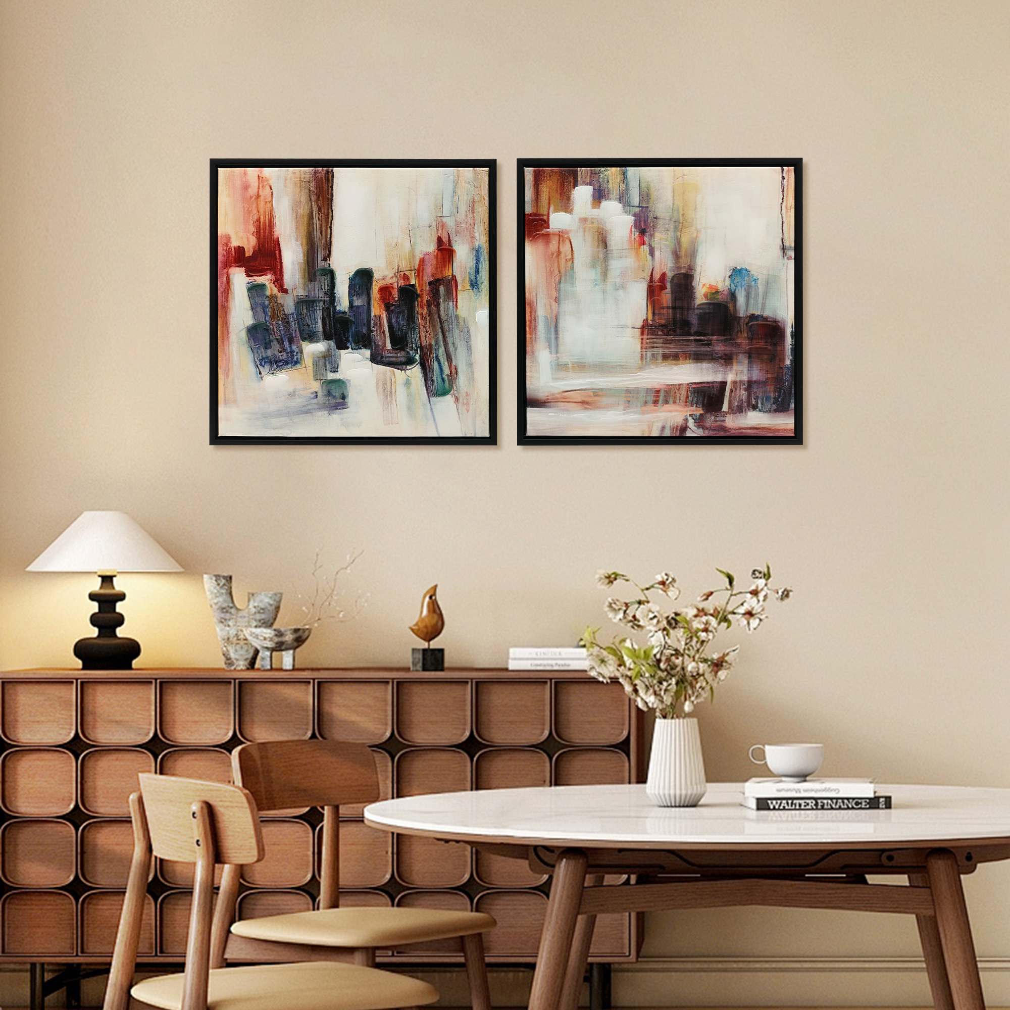 Quadros Decorativos HOMCOM Tela, Plástico Multicolor 40x3.5x40 cm - 4