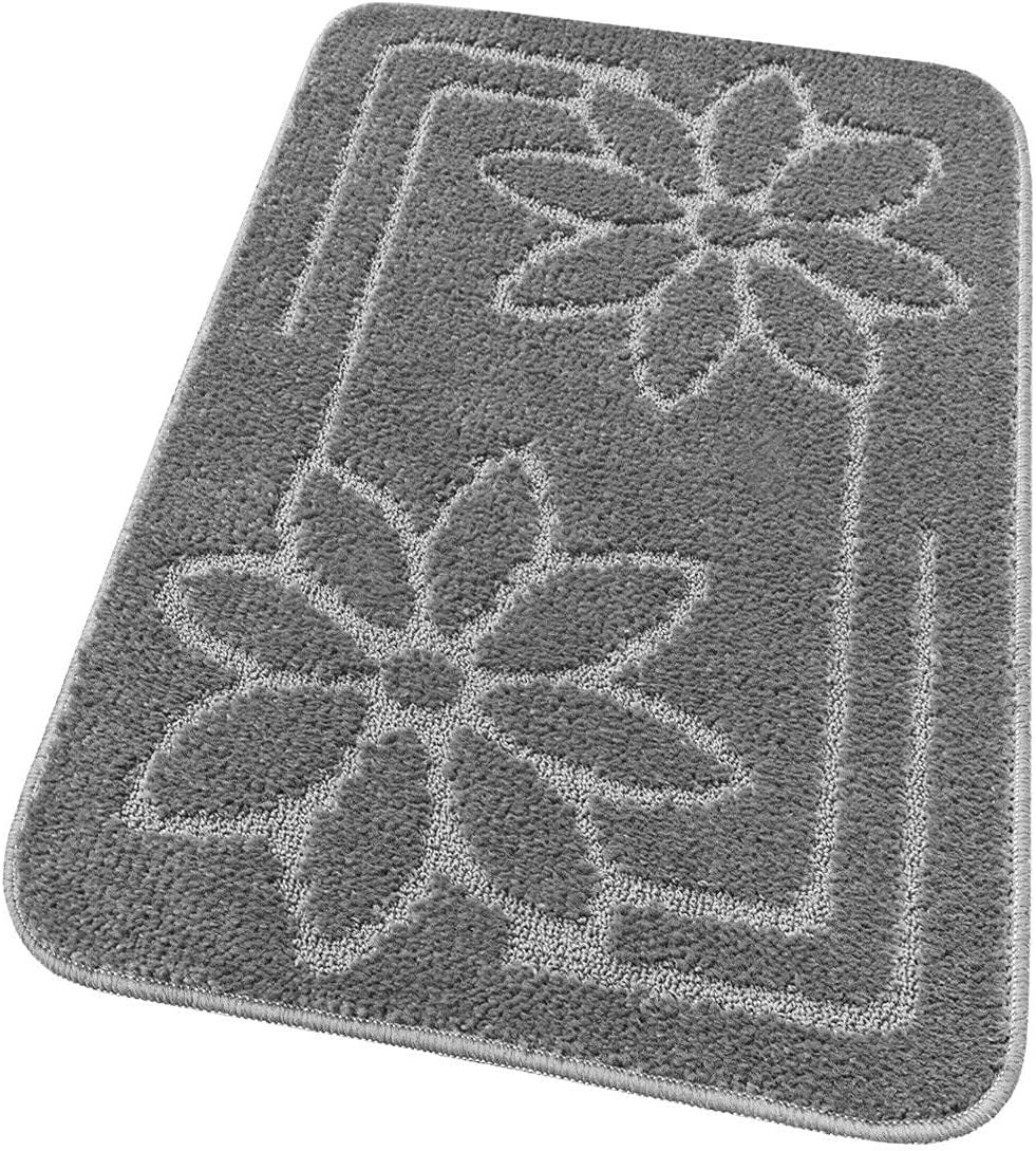 Mata łazienkowa Antypoślizgowy Absorbent 50x80 Cm Stokrotki Jednolity Kolor Szary
