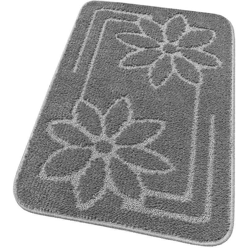 Mata łazienkowa Antypoślizgowy Absorbent 50x80 Cm Stokrotki Jednolity Kolor Szary