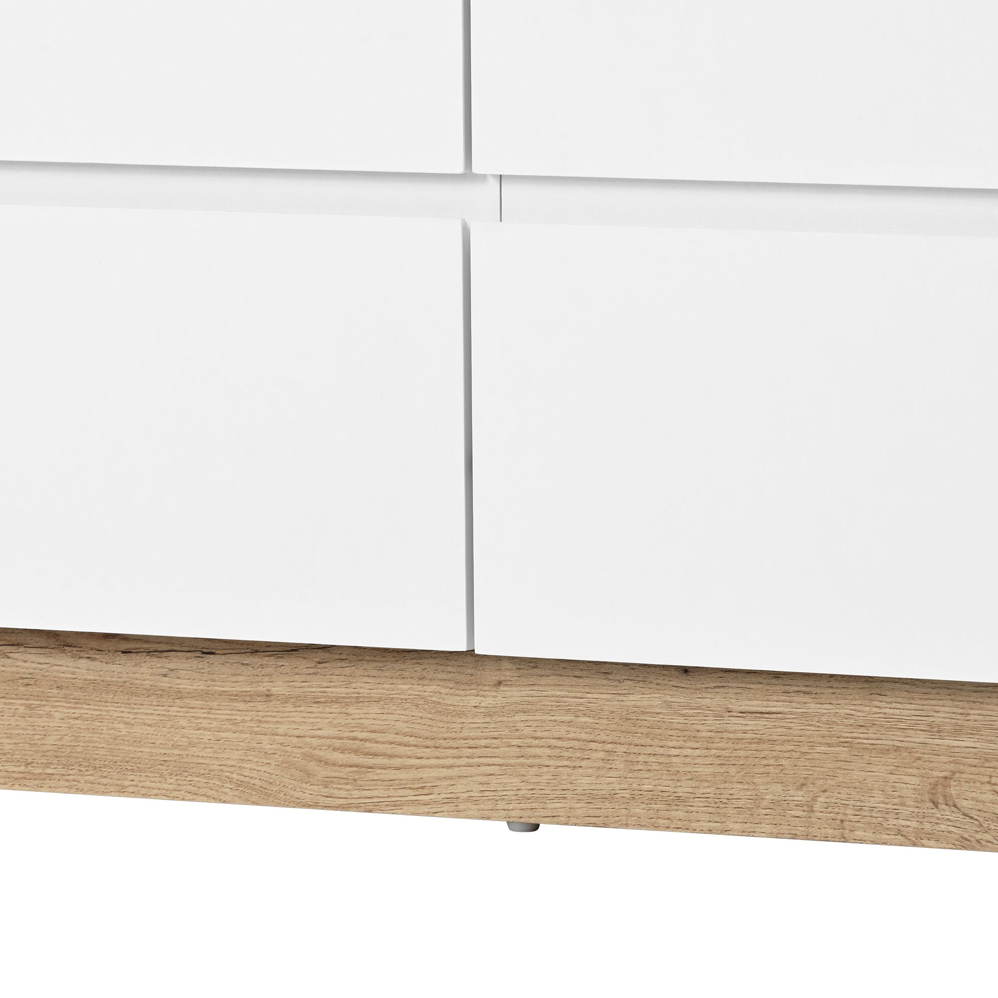 Cassettiera a 6 cassetti con serratura, in legno di rovere bianco, per camera da letto e soggiorno - 7